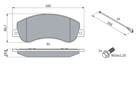 Bremsbelagsatz, Scheibenbremse BOSCH 0 986 494 170 Bild Bremsbelagsatz, Scheibenbremse BOSCH 0 986 494 170