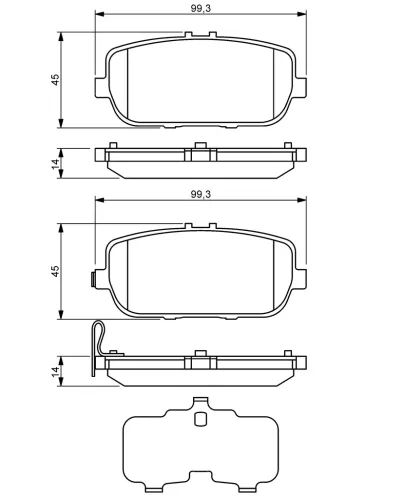Bremsbelagsatz, Scheibenbremse BOSCH 0 986 494 190 Bild Bremsbelagsatz, Scheibenbremse BOSCH 0 986 494 190