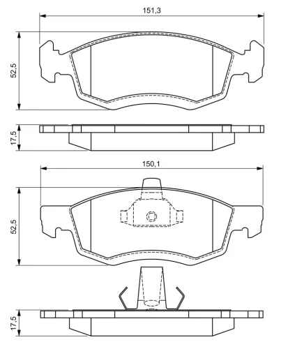 Bremsbelagsatz, Scheibenbremse Vorderachse BOSCH 0 986 494 197 Bild Bremsbelagsatz, Scheibenbremse Vorderachse BOSCH 0 986 494 197