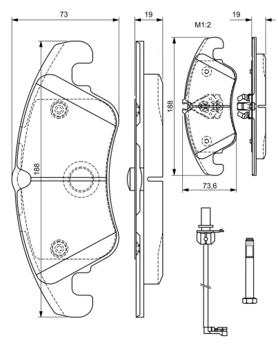 Bremsbelagsatz, Scheibenbremse BOSCH 0 986 494 201 Bild Bremsbelagsatz, Scheibenbremse BOSCH 0 986 494 201