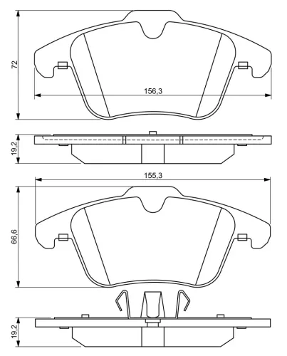 Bremsbelagsatz, Scheibenbremse Vorderachse BOSCH 0 986 494 209 Bild Bremsbelagsatz, Scheibenbremse Vorderachse BOSCH 0 986 494 209