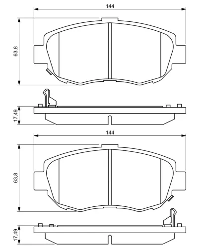 Bremsbelagsatz, Scheibenbremse Vorderachse BOSCH 0 986 494 211 Bild Bremsbelagsatz, Scheibenbremse Vorderachse BOSCH 0 986 494 211