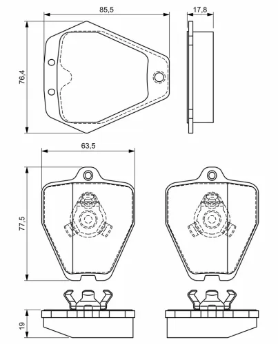 Bremsbelagsatz, Scheibenbremse Vorderachse BOSCH 0 986 494 215 Bild Bremsbelagsatz, Scheibenbremse Vorderachse BOSCH 0 986 494 215