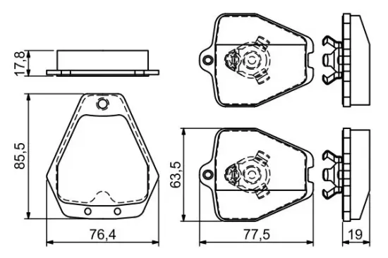 Bremsbelagsatz, Scheibenbremse BOSCH 0 986 494 215 Bild Bremsbelagsatz, Scheibenbremse BOSCH 0 986 494 215