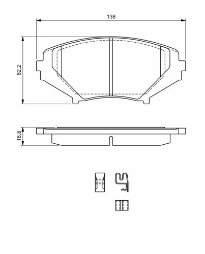 Bremsbelagsatz, Scheibenbremse Vorderachse BOSCH 0 986 494 220 Bild Bremsbelagsatz, Scheibenbremse Vorderachse BOSCH 0 986 494 220