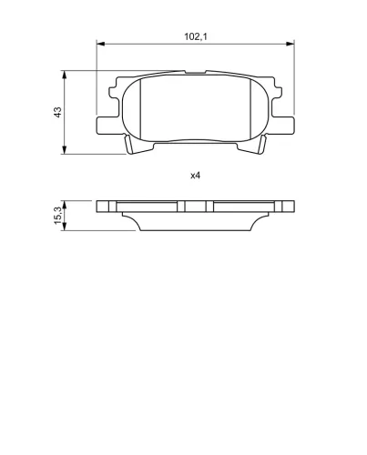 Bremsbelagsatz, Scheibenbremse Hinterachse BOSCH 0 986 494 224 Bild Bremsbelagsatz, Scheibenbremse Hinterachse BOSCH 0 986 494 224