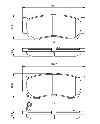 Bremsbelagsatz, Scheibenbremse Hinterachse BOSCH 0 986 494 230 Bild Bremsbelagsatz, Scheibenbremse Hinterachse BOSCH 0 986 494 230