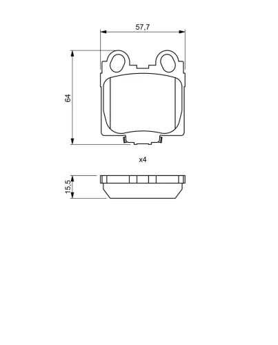 Bremsbelagsatz, Scheibenbremse Hinterachse BOSCH 0 986 494 231 Bild Bremsbelagsatz, Scheibenbremse Hinterachse BOSCH 0 986 494 231