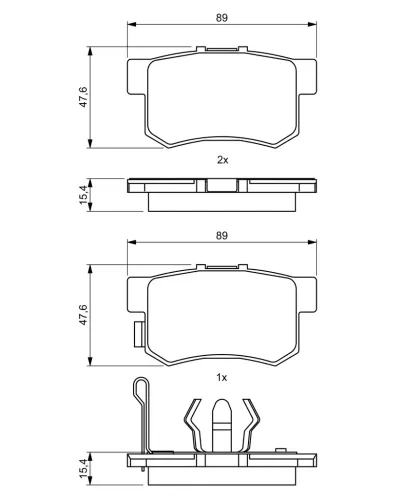 Bremsbelagsatz, Scheibenbremse BOSCH 0 986 494 233 Bild Bremsbelagsatz, Scheibenbremse BOSCH 0 986 494 233