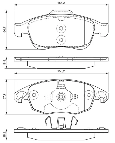 Bremsbelagsatz, Scheibenbremse Vorderachse BOSCH 0 986 494 235 Bild Bremsbelagsatz, Scheibenbremse Vorderachse BOSCH 0 986 494 235