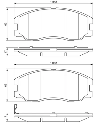 Bremsbelagsatz, Scheibenbremse BOSCH 0 986 494 250 Bild Bremsbelagsatz, Scheibenbremse BOSCH 0 986 494 250