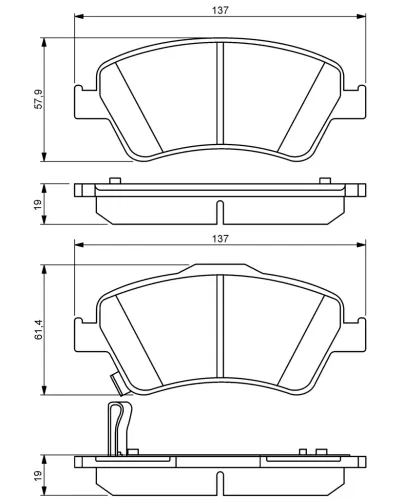 Bremsbelagsatz, Scheibenbremse Vorderachse BOSCH 0 986 494 260 Bild Bremsbelagsatz, Scheibenbremse Vorderachse BOSCH 0 986 494 260