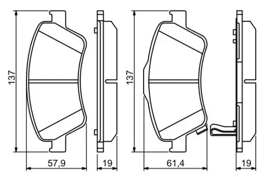 Bremsbelagsatz, Scheibenbremse Vorderachse BOSCH 0 986 494 260 Bild Bremsbelagsatz, Scheibenbremse Vorderachse BOSCH 0 986 494 260