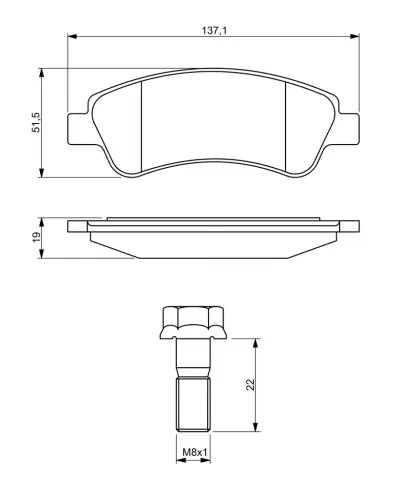 Bremsbelagsatz, Scheibenbremse Vorderachse BOSCH 0 986 494 270 Bild Bremsbelagsatz, Scheibenbremse Vorderachse BOSCH 0 986 494 270