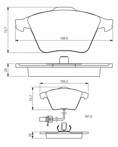 Bremsbelagsatz, Scheibenbremse BOSCH 0 986 494 283 Bild Bremsbelagsatz, Scheibenbremse BOSCH 0 986 494 283