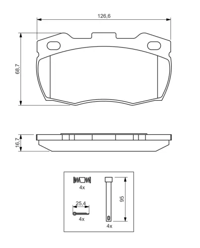 Bremsbelagsatz, Scheibenbremse BOSCH 0 986 494 291 Bild Bremsbelagsatz, Scheibenbremse BOSCH 0 986 494 291