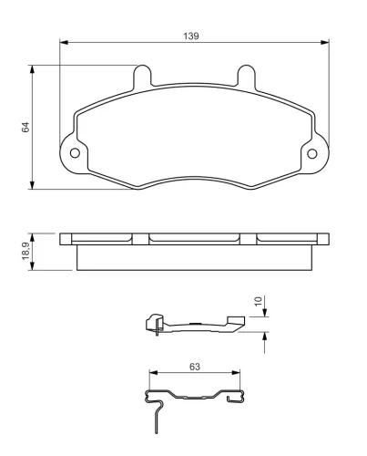 Bremsbelagsatz, Scheibenbremse Vorderachse BOSCH 0 986 494 292 Bild Bremsbelagsatz, Scheibenbremse Vorderachse BOSCH 0 986 494 292