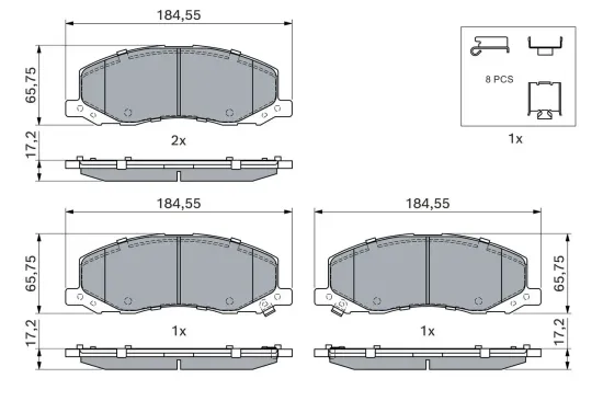 Bremsbelagsatz, Scheibenbremse BOSCH 0 986 494 298 Bild Bremsbelagsatz, Scheibenbremse BOSCH 0 986 494 298