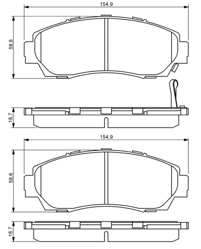 Bremsbelagsatz, Scheibenbremse Vorderachse BOSCH 0 986 494 308 Bild Bremsbelagsatz, Scheibenbremse Vorderachse BOSCH 0 986 494 308