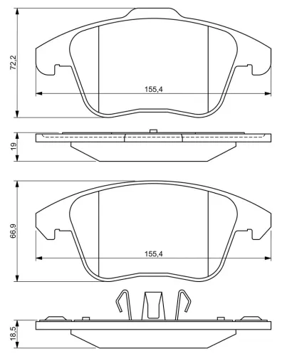 Bremsbelagsatz, Scheibenbremse BOSCH 0 986 494 324 Bild Bremsbelagsatz, Scheibenbremse BOSCH 0 986 494 324