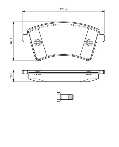 Bremsbelagsatz, Scheibenbremse BOSCH 0 986 494 332 Bild Bremsbelagsatz, Scheibenbremse BOSCH 0 986 494 332
