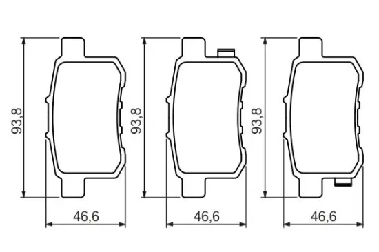 Bremsbelagsatz, Scheibenbremse Hinterachse BOSCH 0 986 494 338 Bild Bremsbelagsatz, Scheibenbremse Hinterachse BOSCH 0 986 494 338