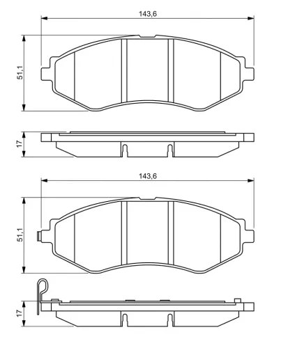 Bremsbelagsatz, Scheibenbremse Vorderachse BOSCH 0 986 494 343 Bild Bremsbelagsatz, Scheibenbremse Vorderachse BOSCH 0 986 494 343
