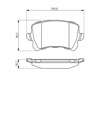 Bremsbelagsatz, Scheibenbremse Hinterachse BOSCH 0 986 494 344 Bild Bremsbelagsatz, Scheibenbremse Hinterachse BOSCH 0 986 494 344