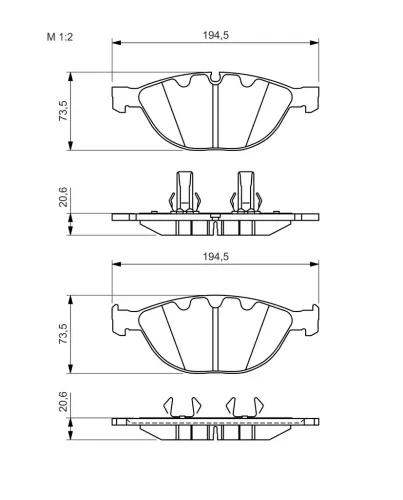 Bremsbelagsatz, Scheibenbremse Vorderachse BOSCH 0 986 494 349 Bild Bremsbelagsatz, Scheibenbremse Vorderachse BOSCH 0 986 494 349