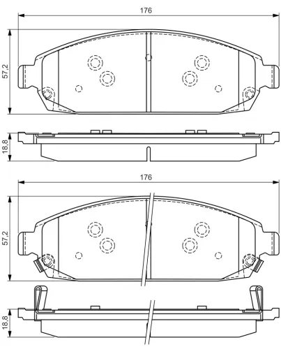 Bremsbelagsatz, Scheibenbremse Vorderachse BOSCH 0 986 494 370 Bild Bremsbelagsatz, Scheibenbremse Vorderachse BOSCH 0 986 494 370