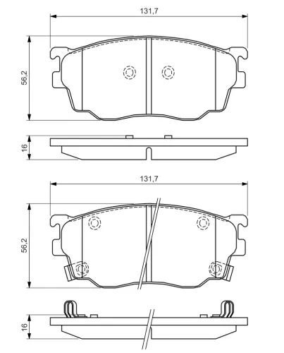 Bremsbelagsatz, Scheibenbremse Vorderachse BOSCH 0 986 494 394 Bild Bremsbelagsatz, Scheibenbremse Vorderachse BOSCH 0 986 494 394