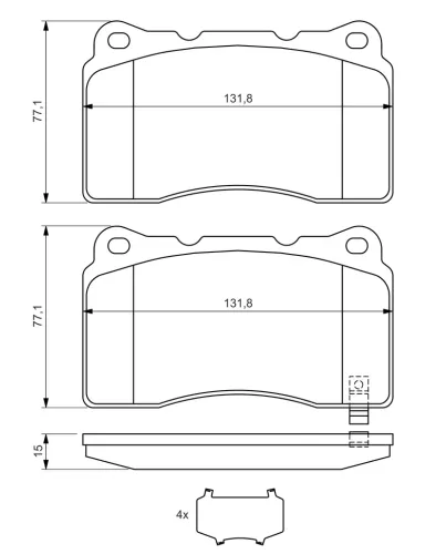 Bremsbelagsatz, Scheibenbremse Vorderachse BOSCH 0 986 494 395 Bild Bremsbelagsatz, Scheibenbremse Vorderachse BOSCH 0 986 494 395