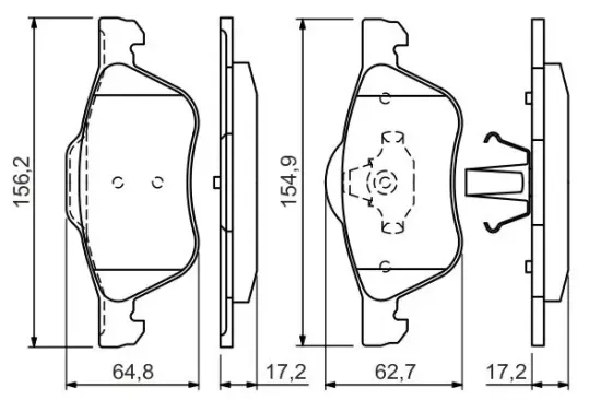 Bremsbelagsatz, Scheibenbremse Vorderachse BOSCH 0 986 494 396 Bild Bremsbelagsatz, Scheibenbremse Vorderachse BOSCH 0 986 494 396