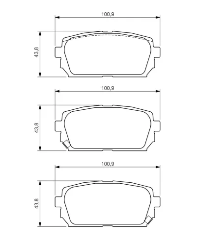 Bremsbelagsatz, Scheibenbremse Hinterachse BOSCH 0 986 494 400 Bild Bremsbelagsatz, Scheibenbremse Hinterachse BOSCH 0 986 494 400