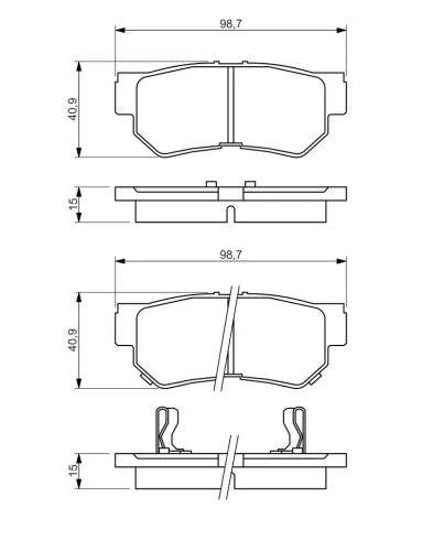 Bremsbelagsatz, Scheibenbremse BOSCH 0 986 494 417 Bild Bremsbelagsatz, Scheibenbremse BOSCH 0 986 494 417
