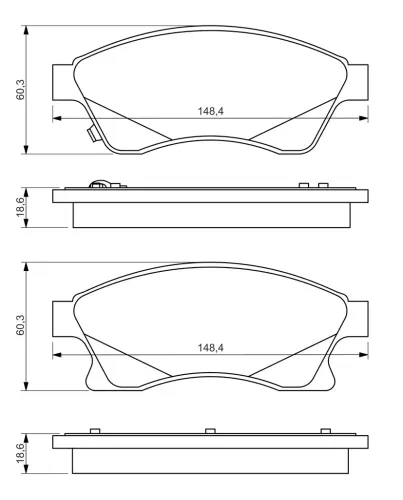 Bremsbelagsatz, Scheibenbremse BOSCH 0 986 494 433 Bild Bremsbelagsatz, Scheibenbremse BOSCH 0 986 494 433