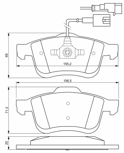 Bremsbelagsatz, Scheibenbremse Vorderachse BOSCH 0 986 494 453 Bild Bremsbelagsatz, Scheibenbremse Vorderachse BOSCH 0 986 494 453