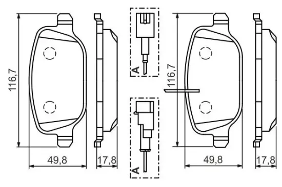 Bremsbelagsatz, Scheibenbremse BOSCH 0 986 494 466 Bild Bremsbelagsatz, Scheibenbremse BOSCH 0 986 494 466