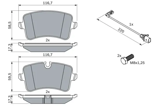 Bremsbelagsatz, Scheibenbremse BOSCH 0 986 494 488 Bild Bremsbelagsatz, Scheibenbremse BOSCH 0 986 494 488