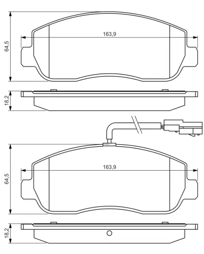 Bremsbelagsatz, Scheibenbremse BOSCH 0 986 494 498 Bild Bremsbelagsatz, Scheibenbremse BOSCH 0 986 494 498