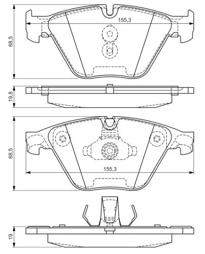 Bremsbelagsatz, Scheibenbremse Vorderachse BOSCH 0 986 494 549 Bild Bremsbelagsatz, Scheibenbremse Vorderachse BOSCH 0 986 494 549