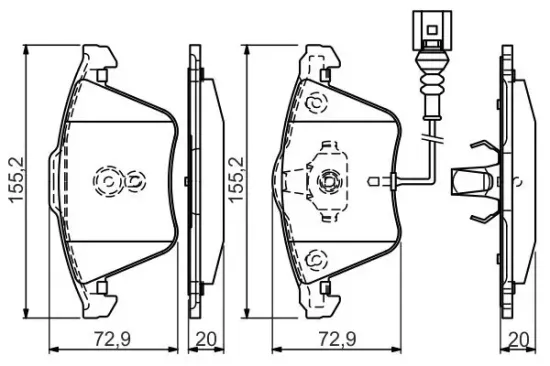 Bremsbelagsatz, Scheibenbremse BOSCH 0 986 494 550 Bild Bremsbelagsatz, Scheibenbremse BOSCH 0 986 494 550