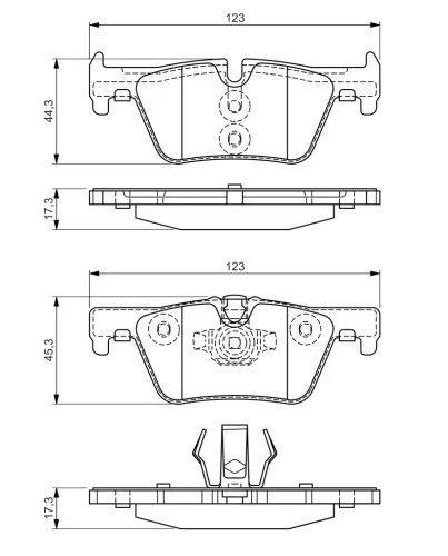 Bremsbelagsatz, Scheibenbremse BOSCH 0 986 494 554 Bild Bremsbelagsatz, Scheibenbremse BOSCH 0 986 494 554