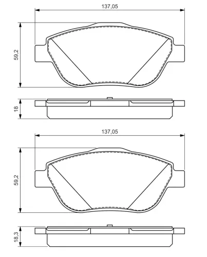 Bremsbelagsatz, Scheibenbremse Vorderachse BOSCH 0 986 494 564 Bild Bremsbelagsatz, Scheibenbremse Vorderachse BOSCH 0 986 494 564