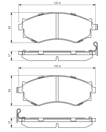 Bremsbelagsatz, Scheibenbremse Vorderachse BOSCH 0 986 494 571 Bild Bremsbelagsatz, Scheibenbremse Vorderachse BOSCH 0 986 494 571