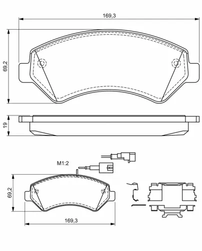 Bremsbelagsatz, Scheibenbremse BOSCH 0 986 494 580 Bild Bremsbelagsatz, Scheibenbremse BOSCH 0 986 494 580