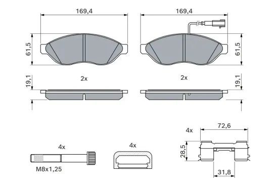 Bremsbelagsatz, Scheibenbremse BOSCH 0 986 494 581 Bild Bremsbelagsatz, Scheibenbremse BOSCH 0 986 494 581