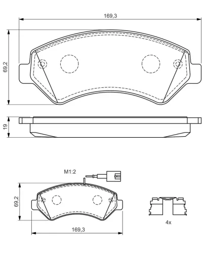 Bremsbelagsatz, Scheibenbremse Vorderachse BOSCH 0 986 494 589 Bild Bremsbelagsatz, Scheibenbremse Vorderachse BOSCH 0 986 494 589