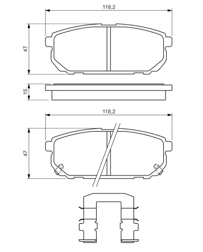Bremsbelagsatz, Scheibenbremse Hinterachse BOSCH 0 986 494 590 Bild Bremsbelagsatz, Scheibenbremse Hinterachse BOSCH 0 986 494 590