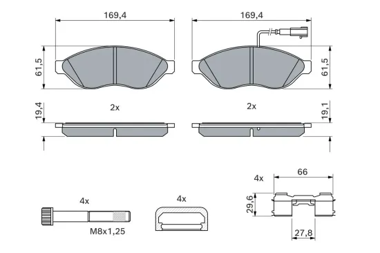 Bremsbelagsatz, Scheibenbremse BOSCH 0 986 494 591 Bild Bremsbelagsatz, Scheibenbremse BOSCH 0 986 494 591